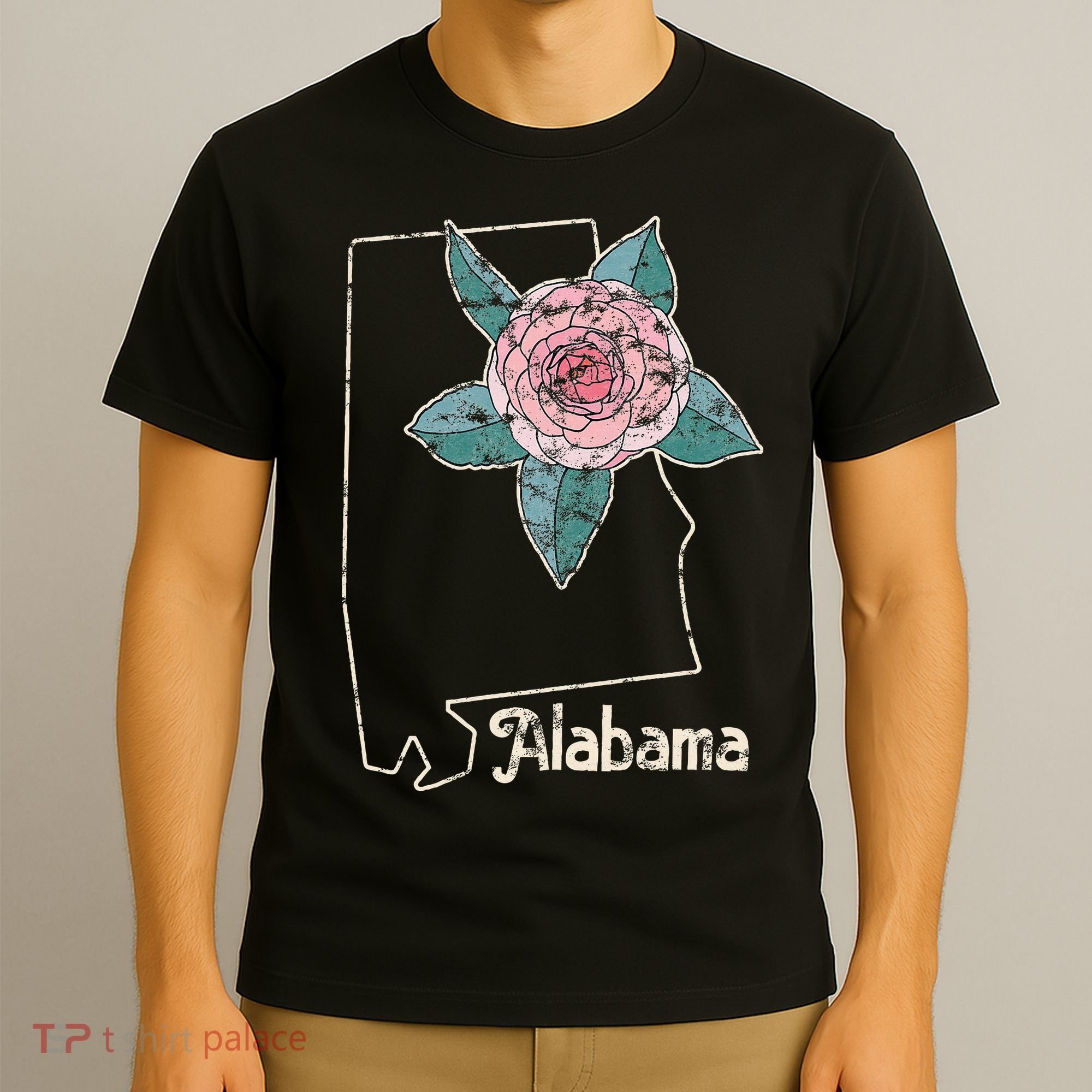 Alabama Camellia Flower Wildflower State T-Shirt