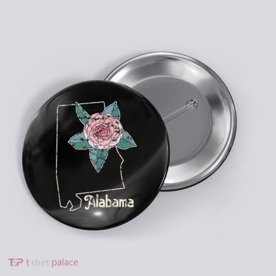 Alabama Camellia Flower Wildflower State Button