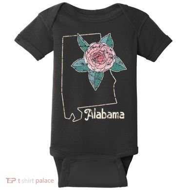 Alabama Camellia Flower Wildflower State Baby Bodysuit