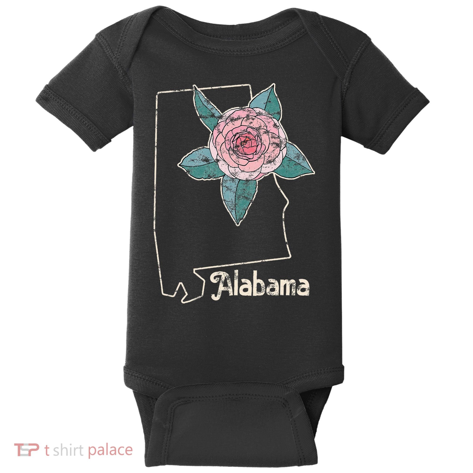 Alabama Camellia Flower Wildflower State Baby Bodysuit
