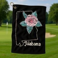 Alabama Camellia Flower Wildflower State Golf Towel thumb 1