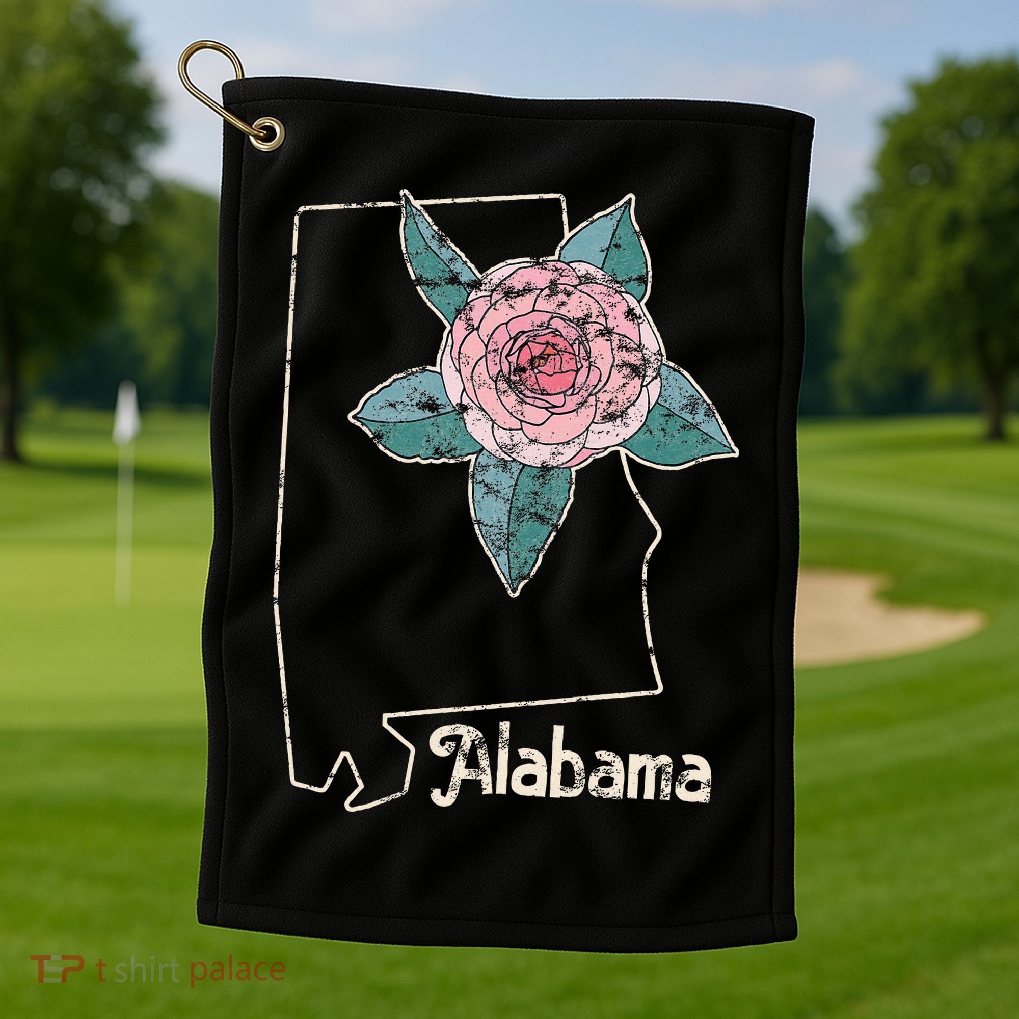 Alabama Camellia Flower Wildflower State Golf Towel