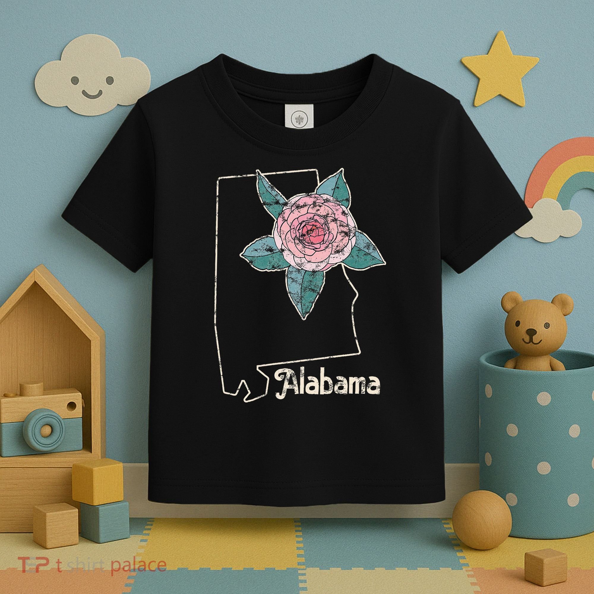 Alabama Camellia Flower Wildflower State Toddler T-Shirt