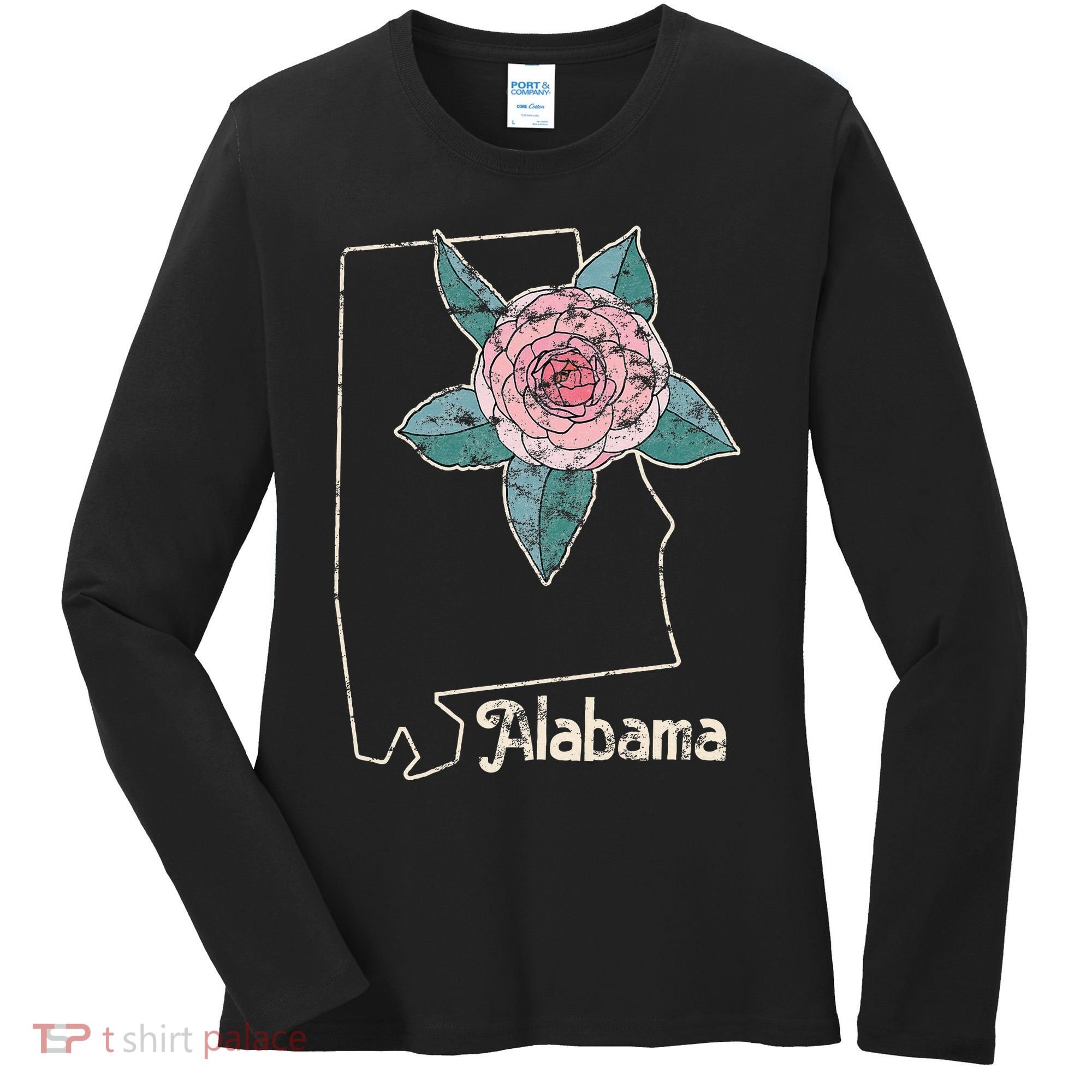 Alabama Camellia Flower Wildflower State Women's Long Sleeve Shirt