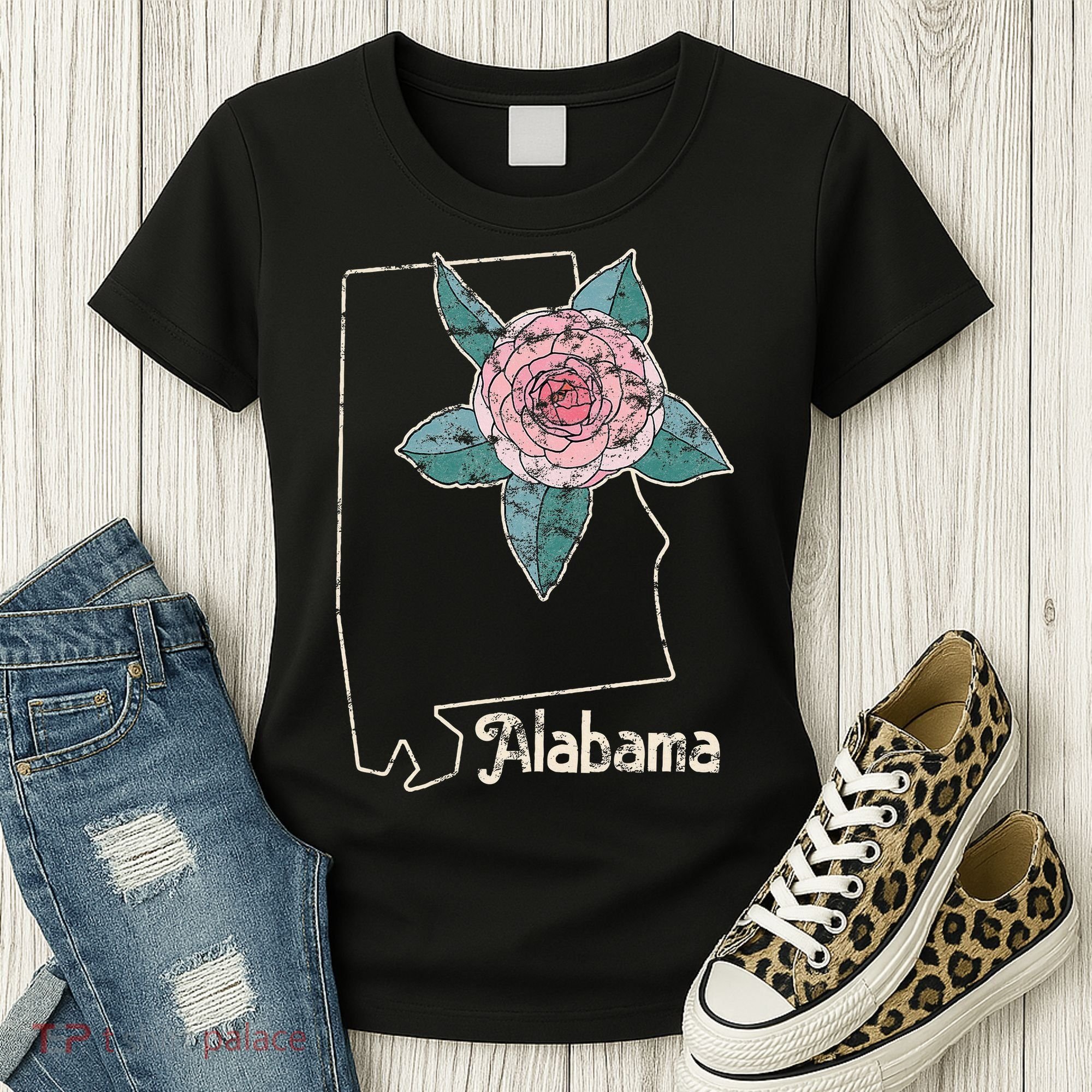 Alabama Camellia Flower Wildflower State Women's T-Shirt
