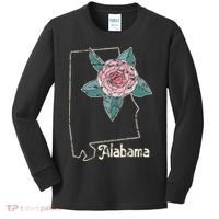 Alabama Camellia Flower Wildflower State Kids Long Sleeve Shirt thumb 0