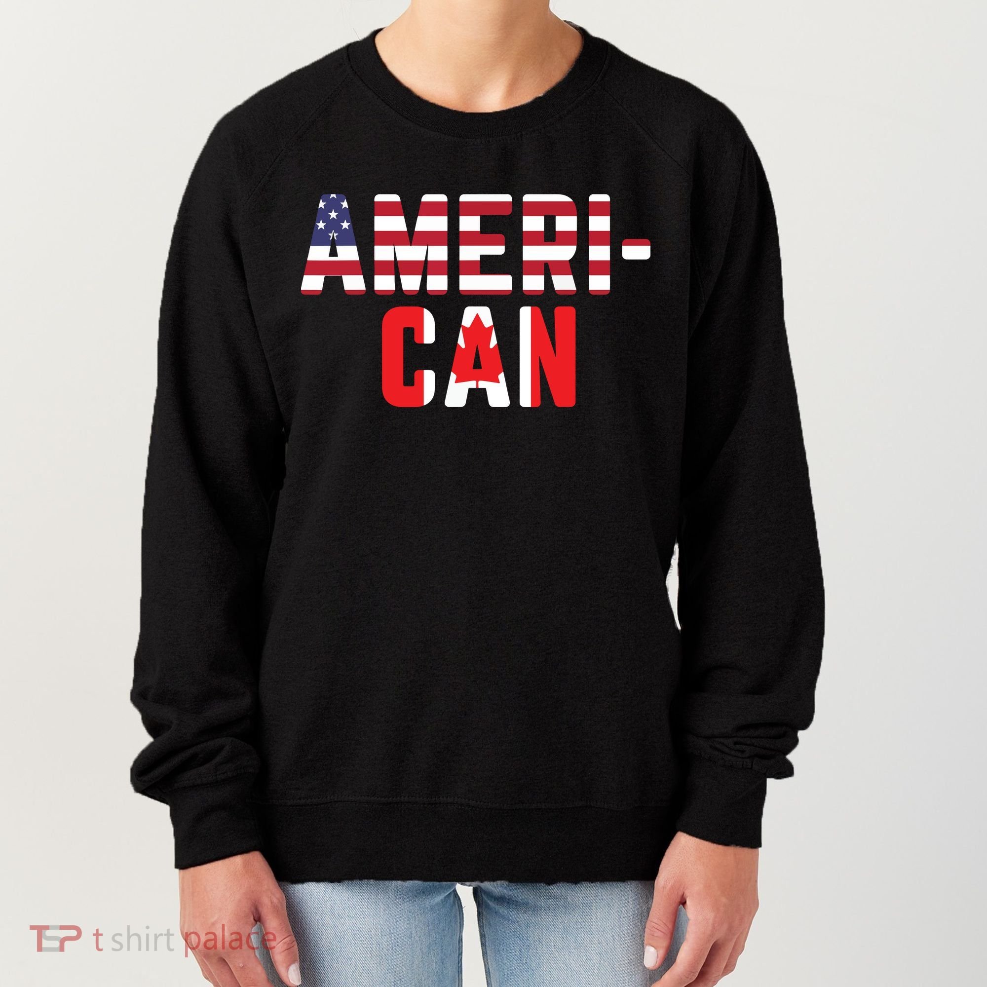 American Canadian Flag America Canada Patriotic Women's Sweatshirt