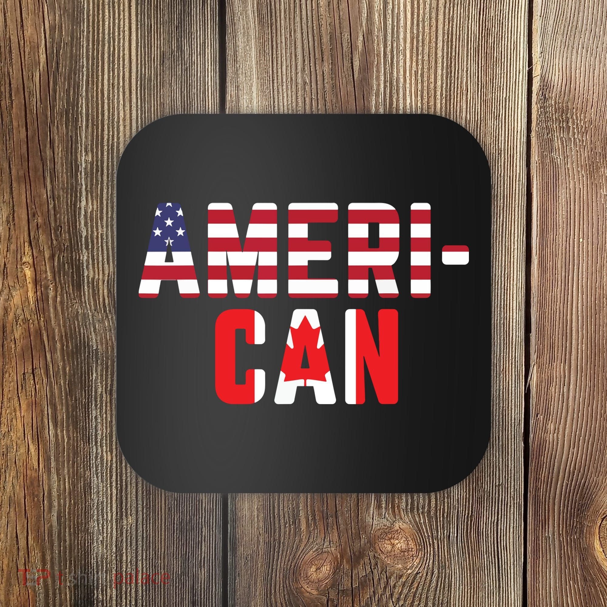 American Canadian Flag America Canada Patriotic Coaster
