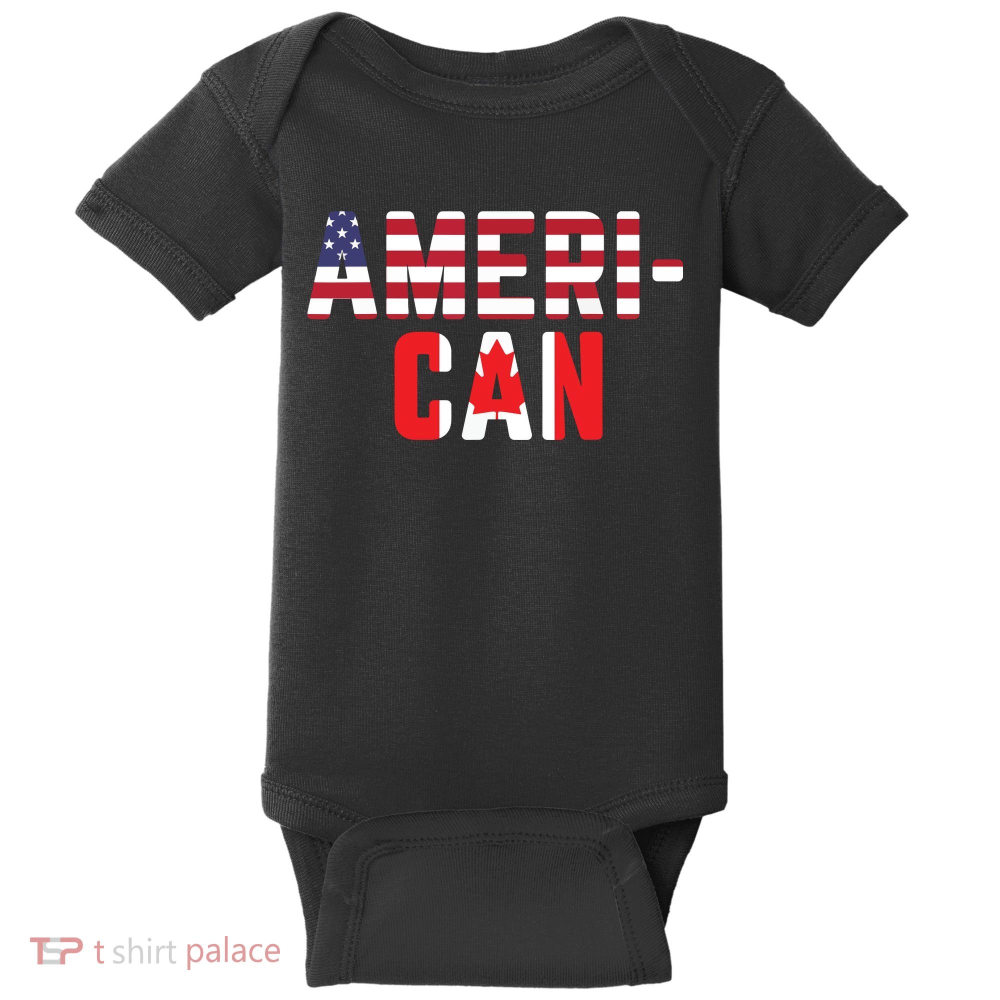 American Canadian Flag America Canada Patriotic Baby Bodysuit