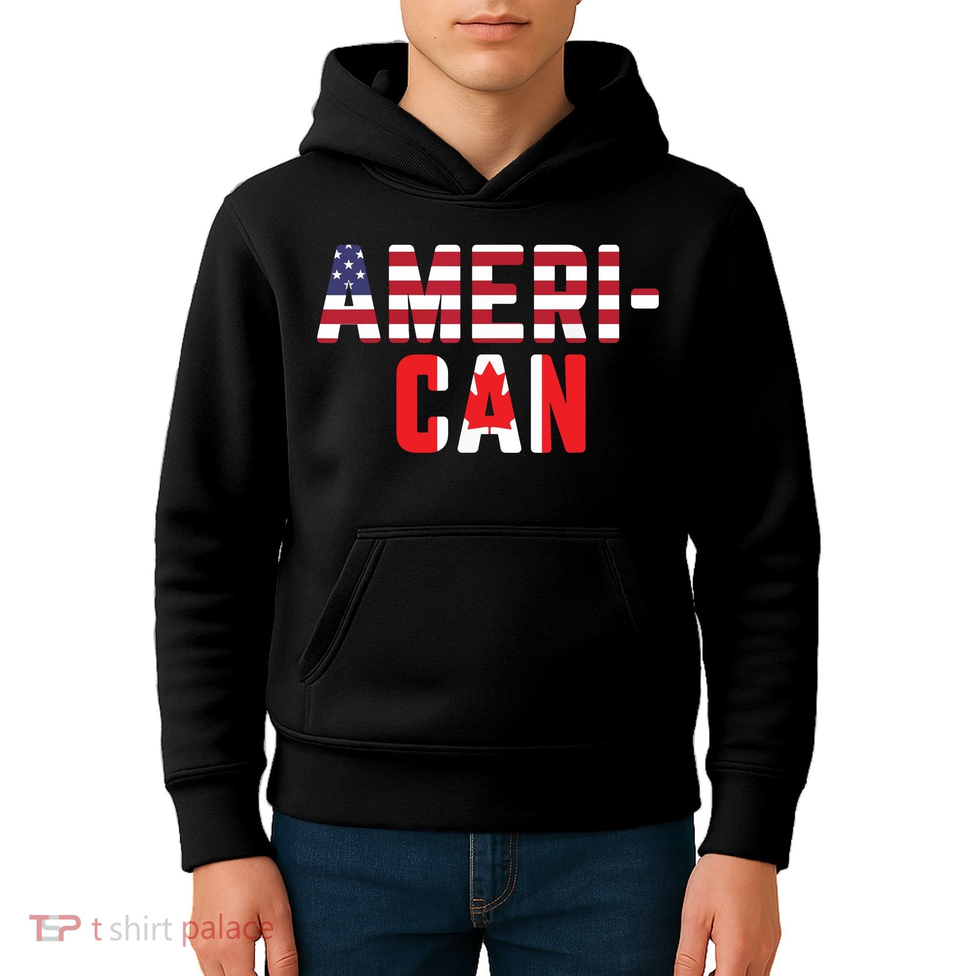 American Canadian Flag America Canada Patriotic Kids Hoodie