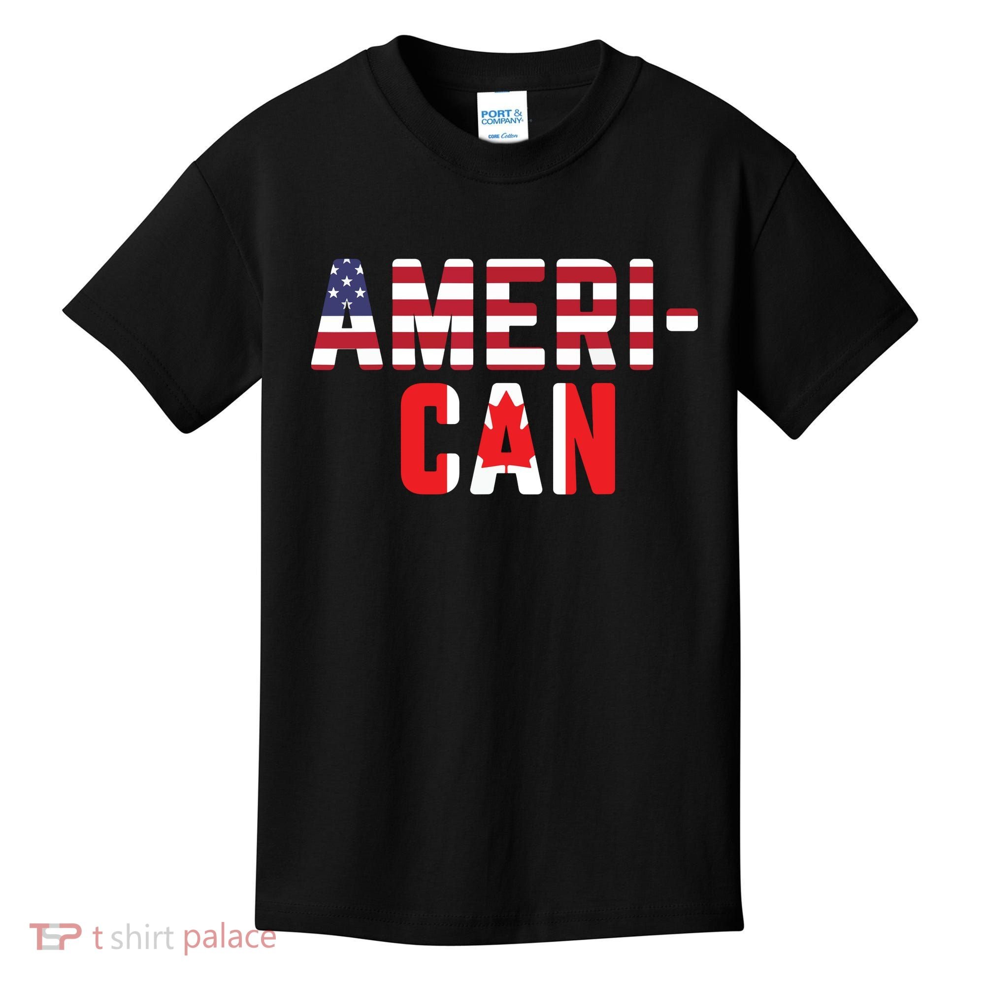 American Canadian Flag America Canada Patriotic Kids T-Shirt