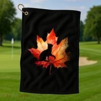 Autumn Cat Fall Lover Golf Towel thumb 1