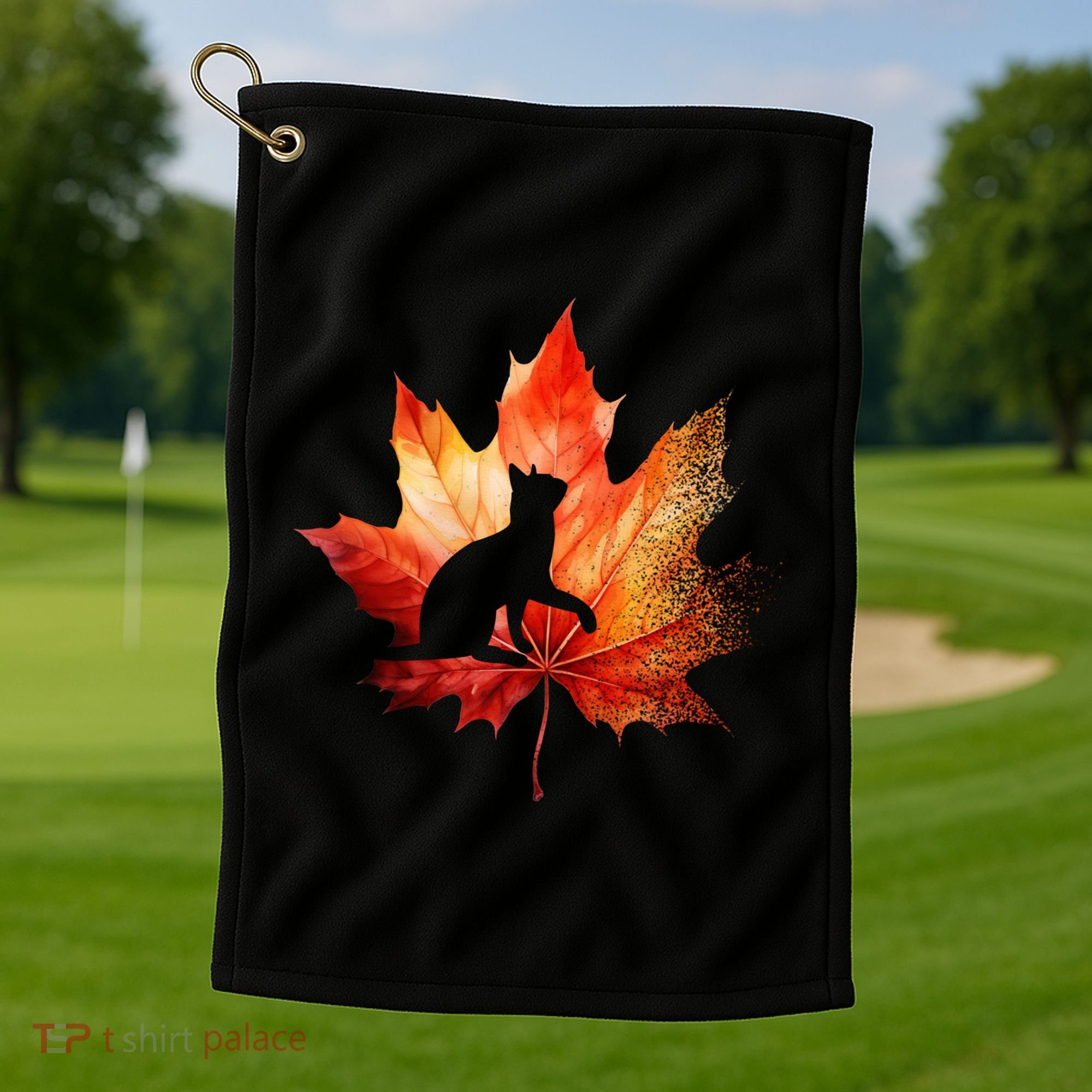Autumn Cat Fall Lover Golf Towel