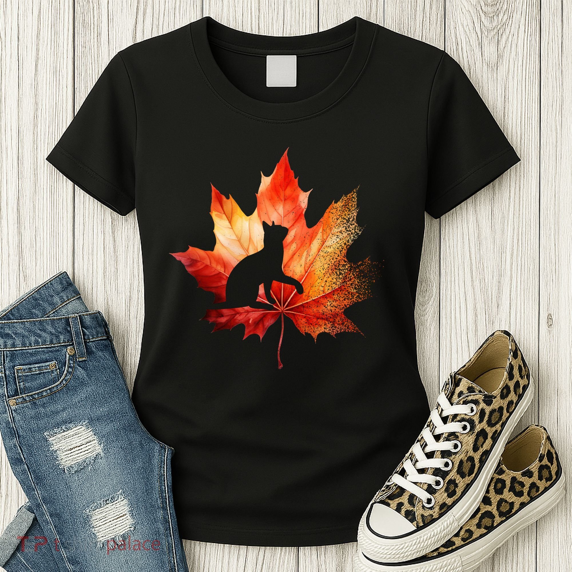 Autumn Cat Fall Lover Women's T-Shirt