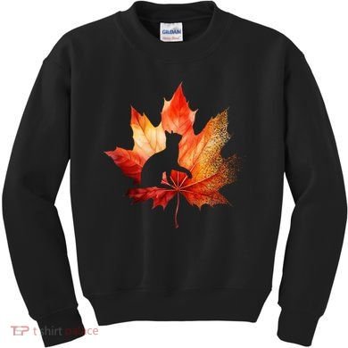 Autumn Cat Fall Lover Kids Sweatshirt
