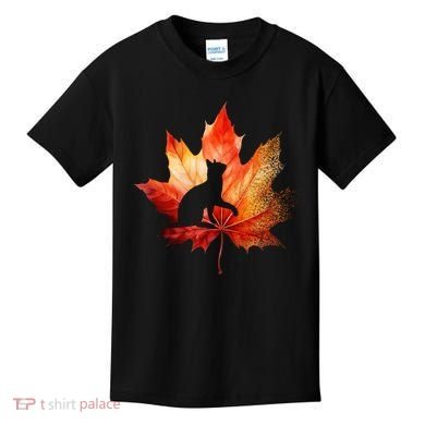 Autumn Cat Fall Lover Kids T-Shirt