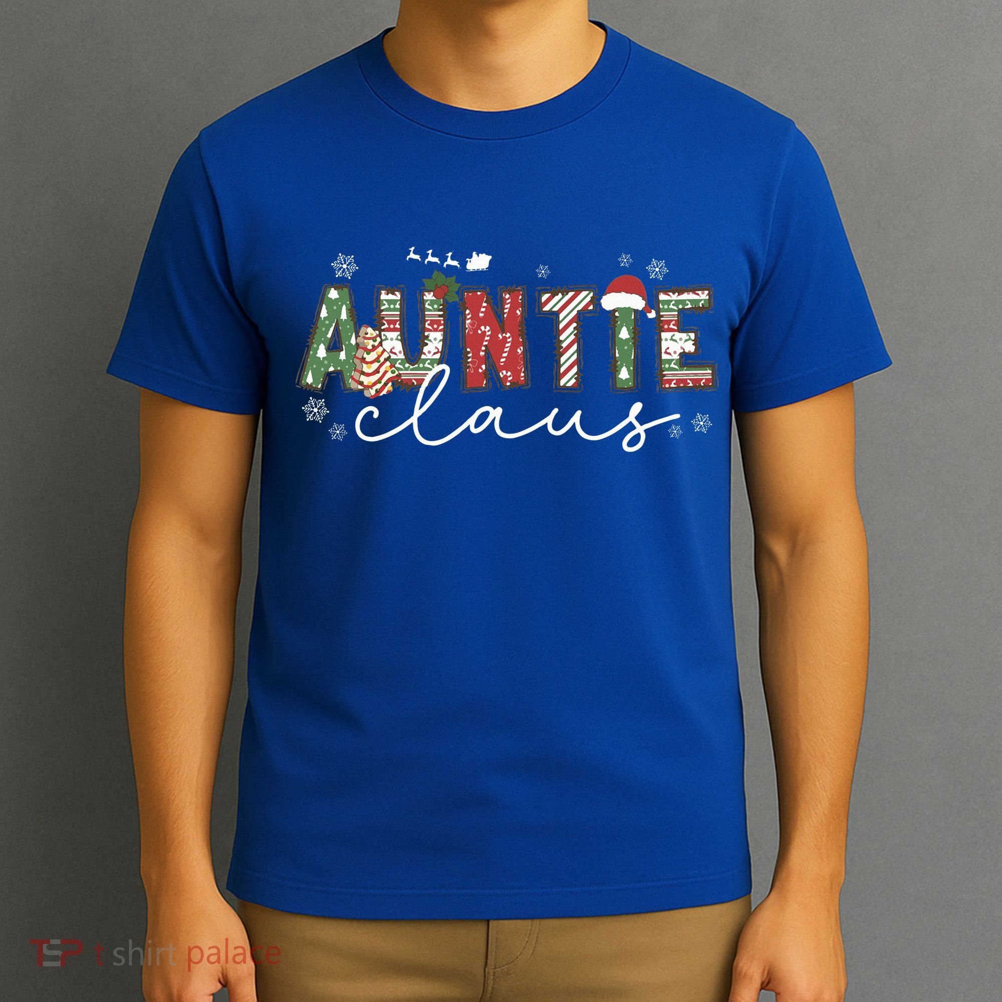 Auntie Claus Groovy Xmas Matching Family Christmas  T-Shirt