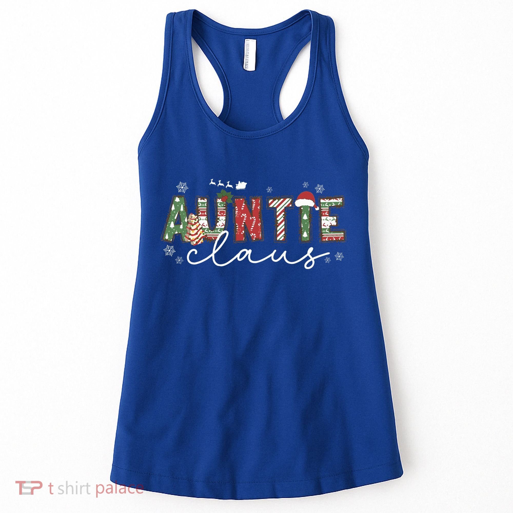 Auntie Claus Groovy Xmas Matching Family Christmas  Women's Tank Top