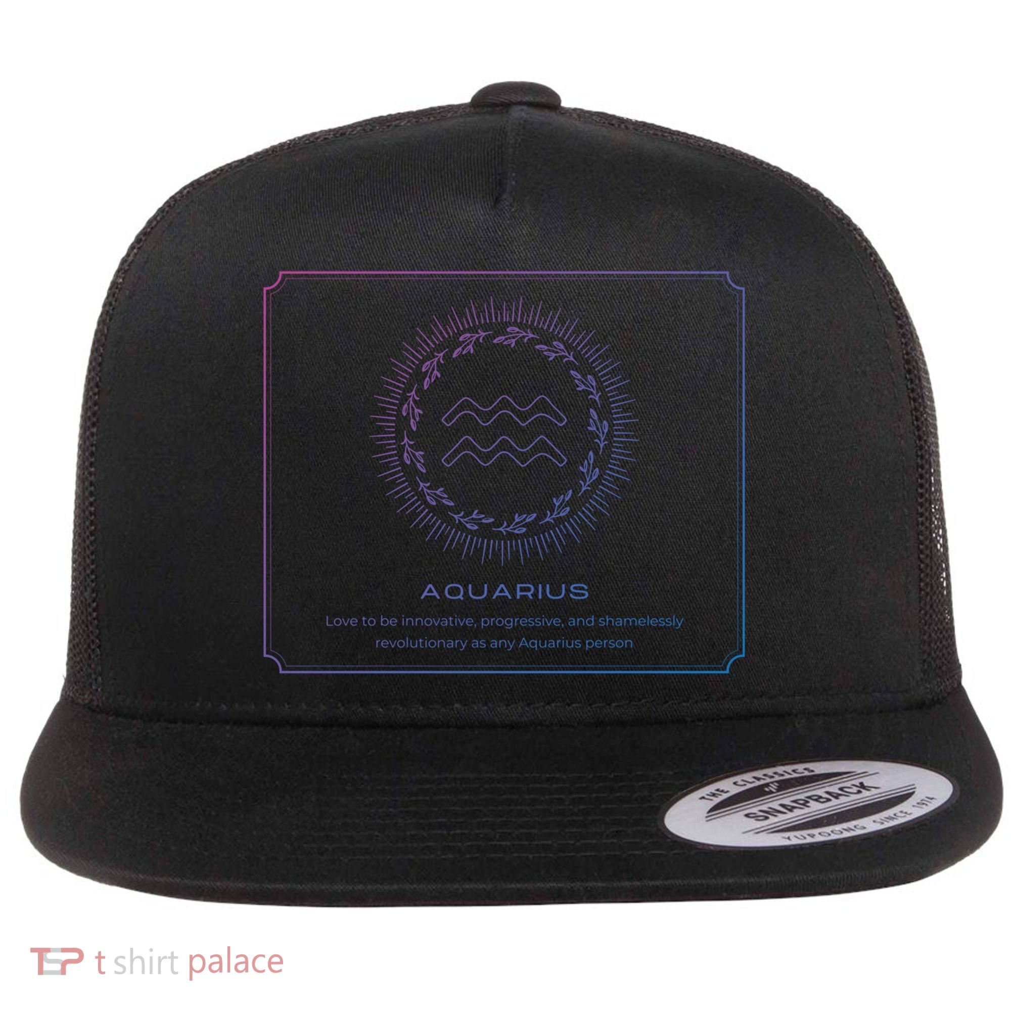 Aquarius Character Gift Flat Bill Trucker Hat