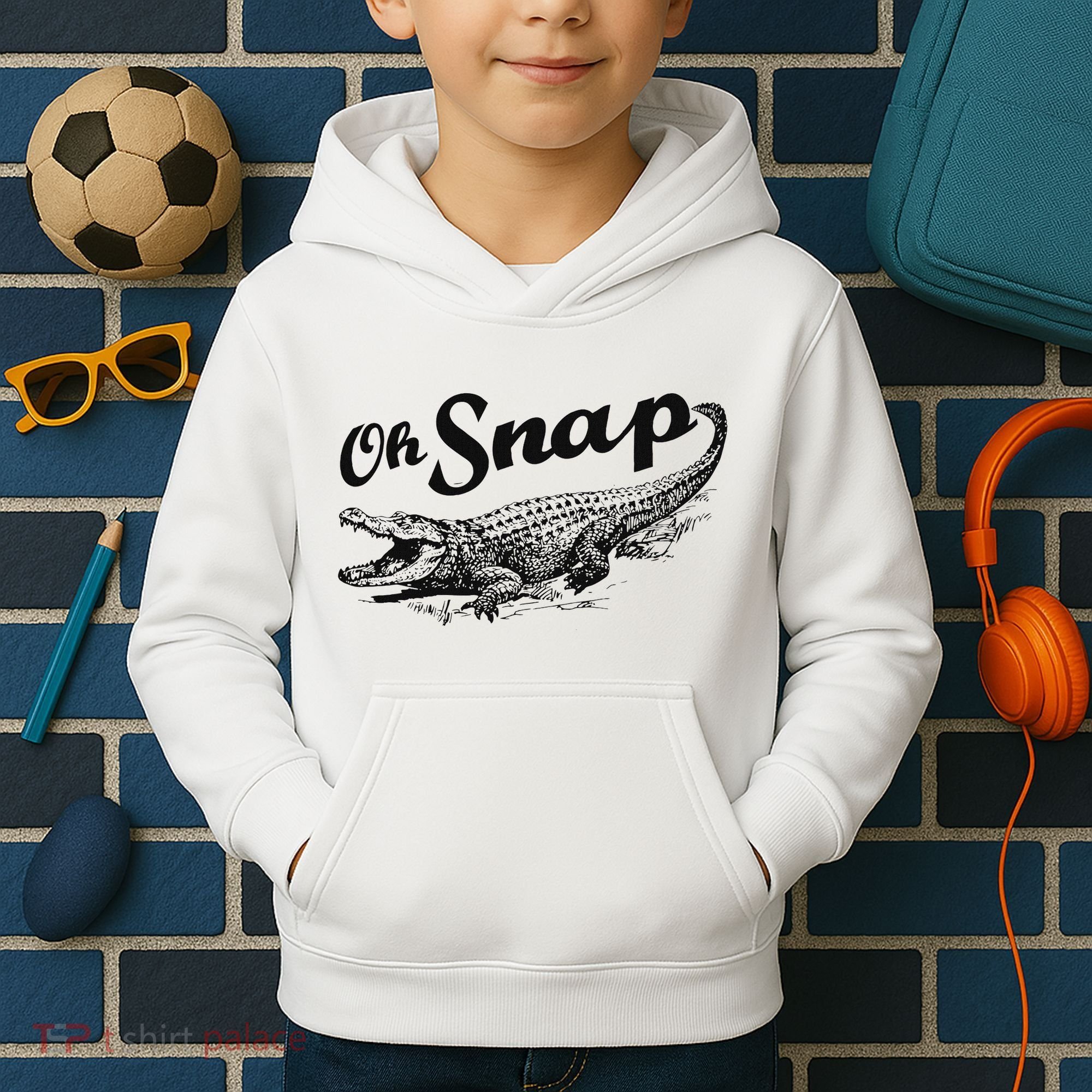 Alligator Crocodile Gator Oh Snap Kids Hoodie