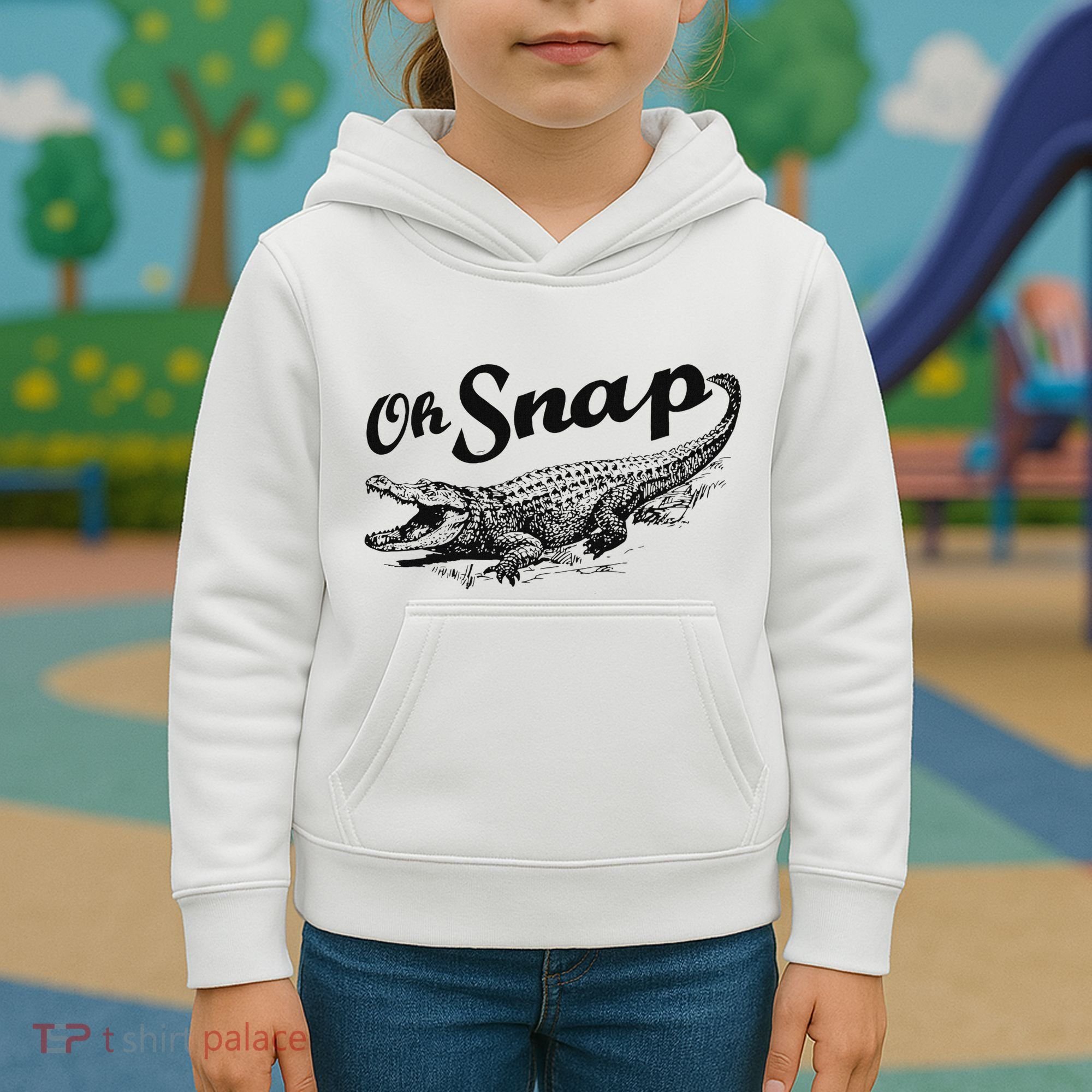 Alligator Crocodile Gator Oh Snap Kids Hoodie