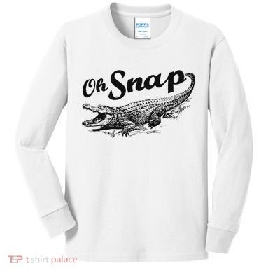 Alligator Crocodile Gator Oh Snap Kids Long Sleeve Shirt