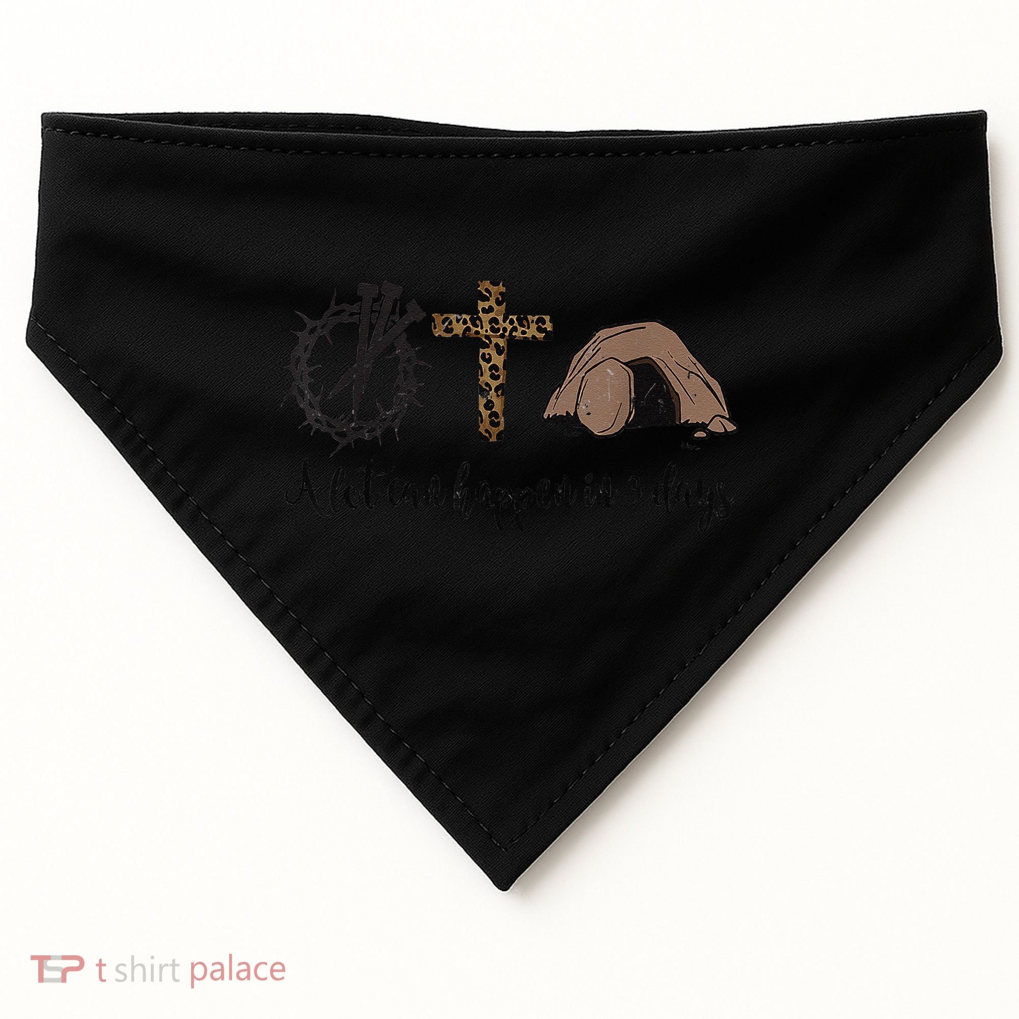 Alot Can Happen In 3 Days , Hallelujah Easter USA-Made Doggie Bandana