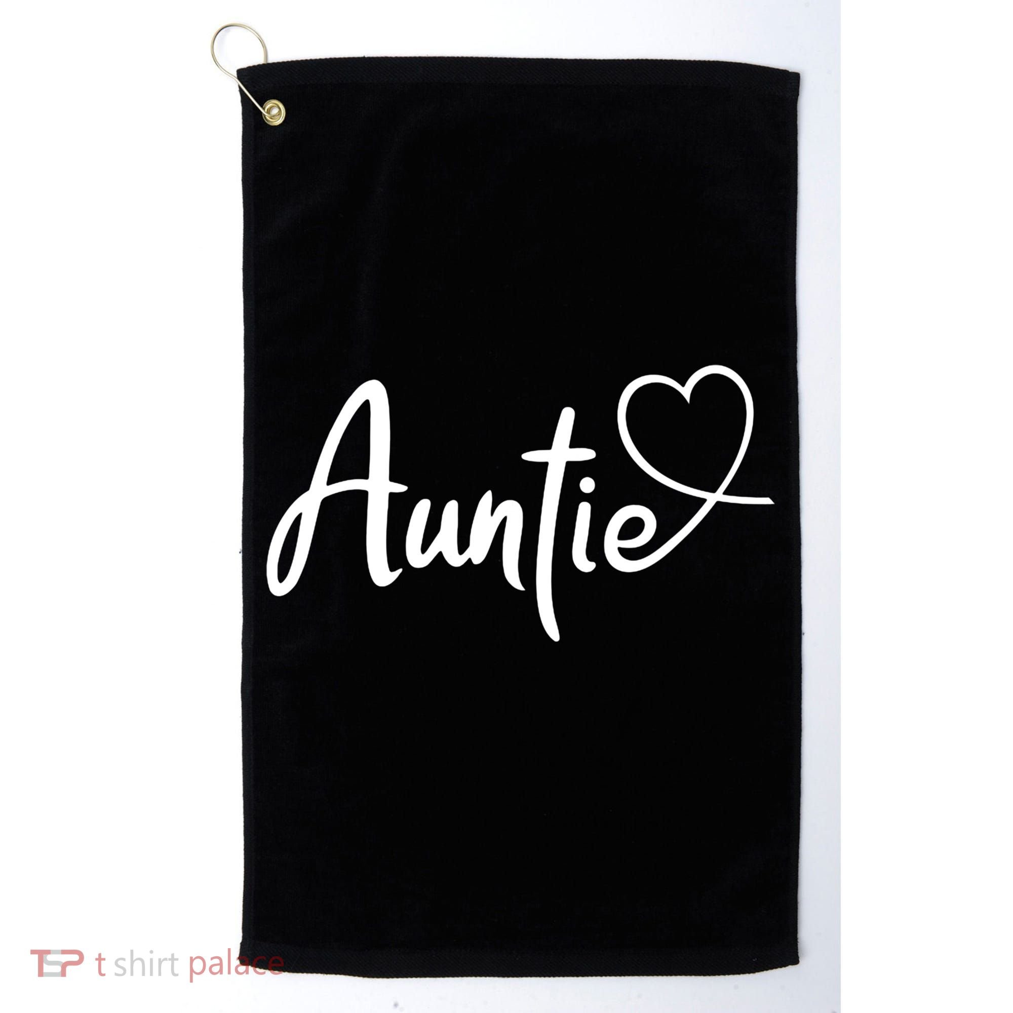 Auntie Cute Heart Logo Golf Towel