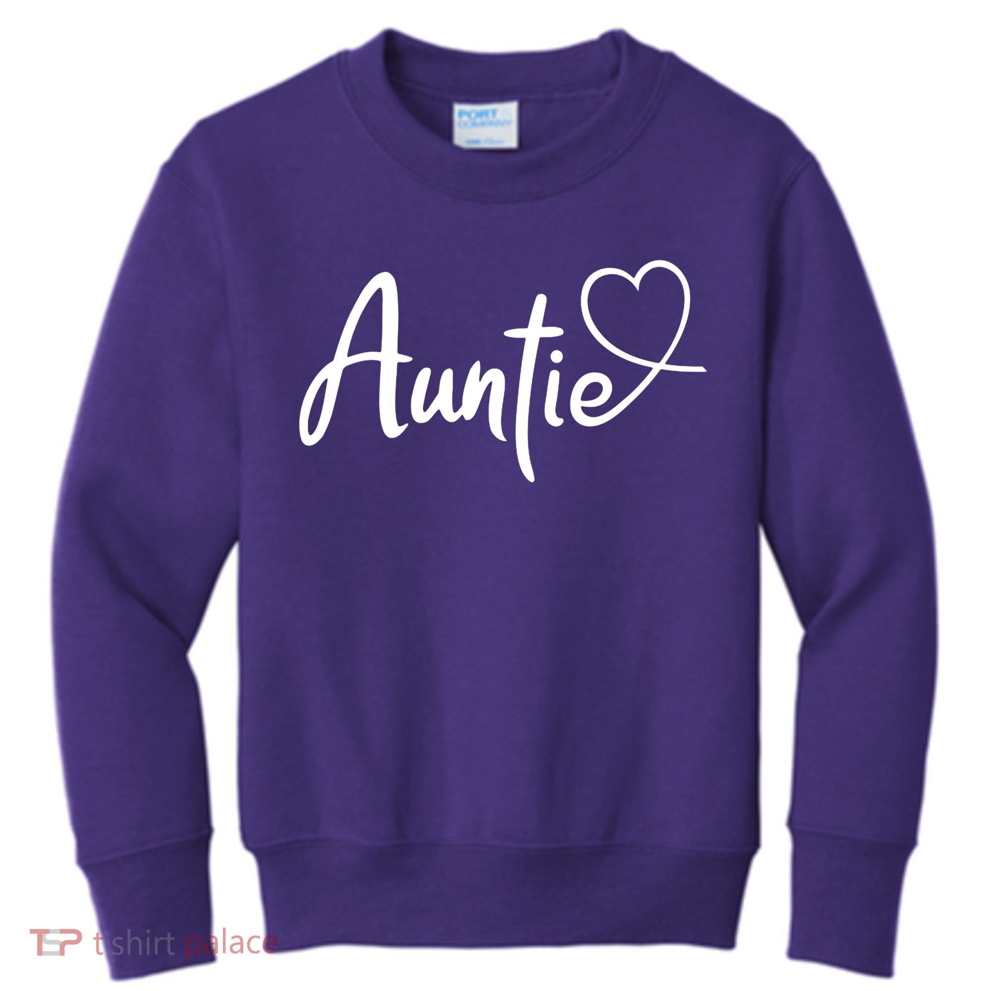 Auntie Cute Heart Logo Kids Sweatshirt