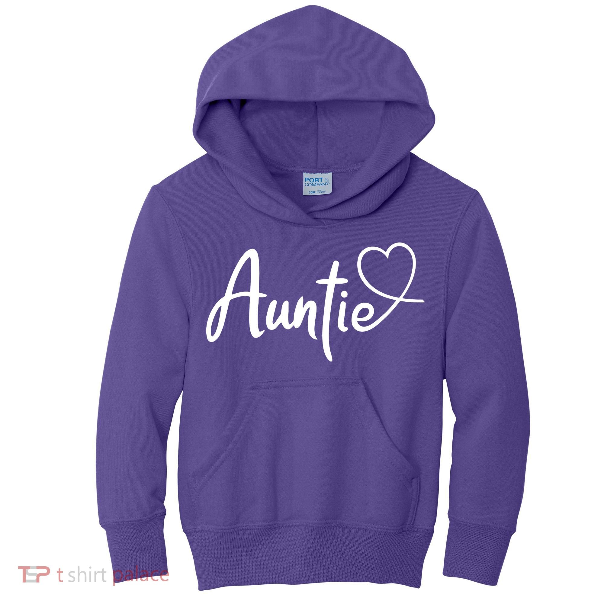 Auntie Cute Heart Logo Kids Hoodie