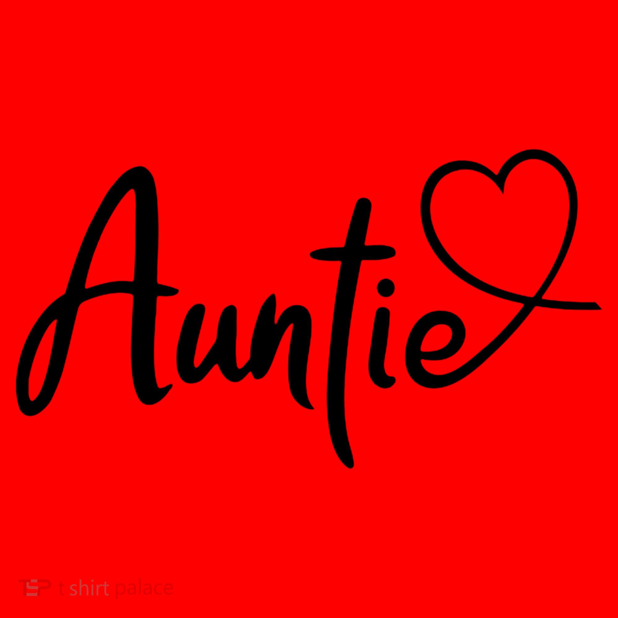 Auntie Cute Heart Logo Santa Hat