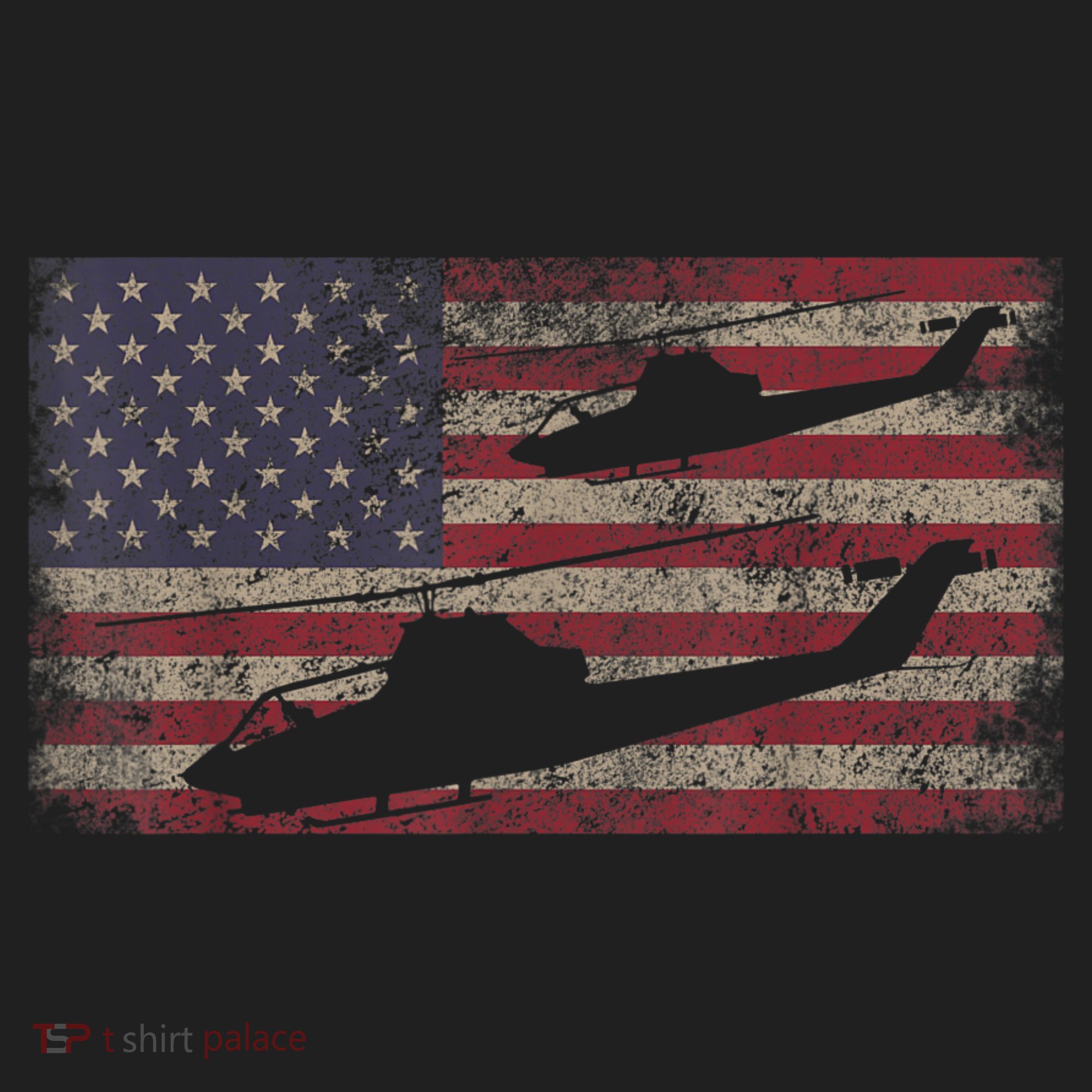 AH1 Cobra Helicopter Military USA American Flag Beanie