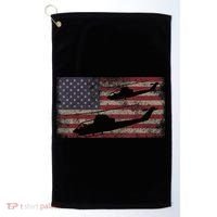 AH1 Cobra Helicopter Military USA American Flag Golf Towel thumb 0