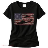 AH1 Cobra Helicopter Military USA American Flag Women's T-Shirt thumb 0