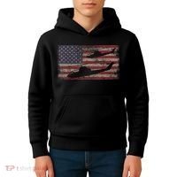 AH1 Cobra Helicopter Military USA American Flag Kids Hoodie thumb 4