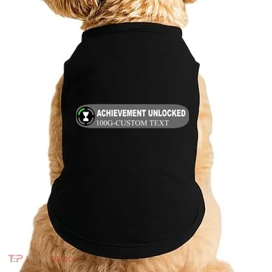Achievement Unlocked Custom Personalize Text Doggie Tank