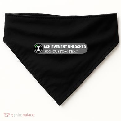 Achievement Unlocked Custom Personalize Text USA-Made Doggie Bandana