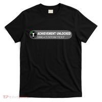 Achievement Unlocked Custom Personalize Text T-Shirt thumb 0