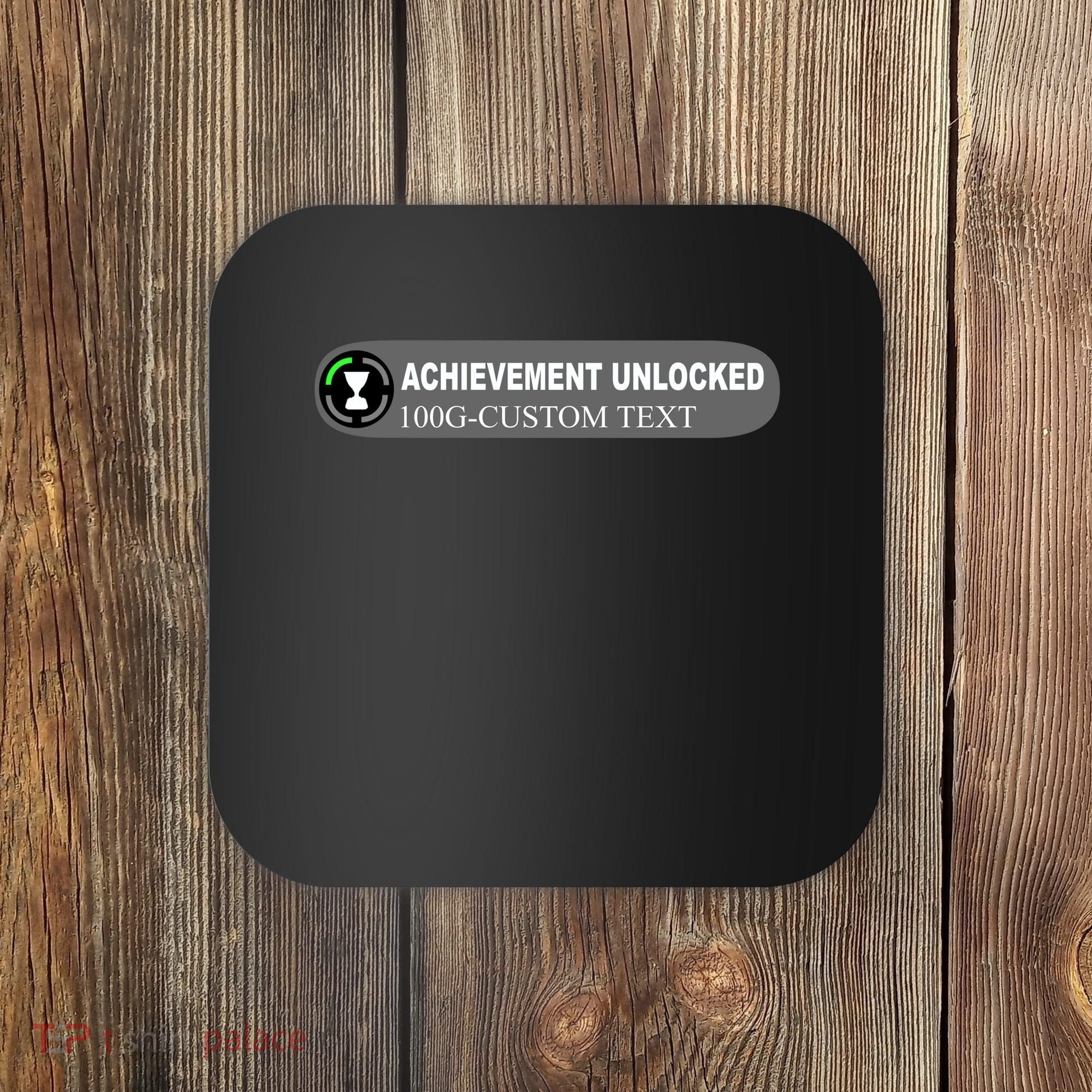 Achievement Unlocked Custom Personalize Text Coaster