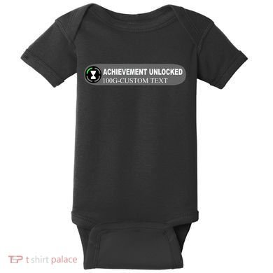 Achievement Unlocked Custom Personalize Text Baby Bodysuit