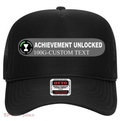 Achievement Unlocked Custom Personalize Text Hat