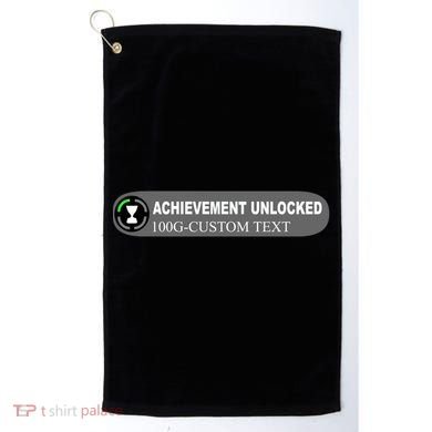 Achievement Unlocked Custom Personalize Text Golf Towel
