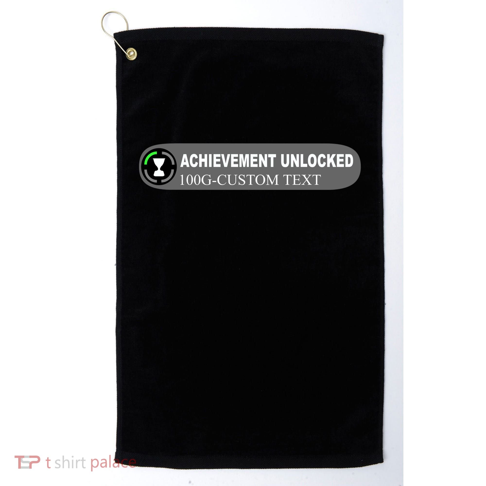Achievement Unlocked Custom Personalize Text Golf Towel