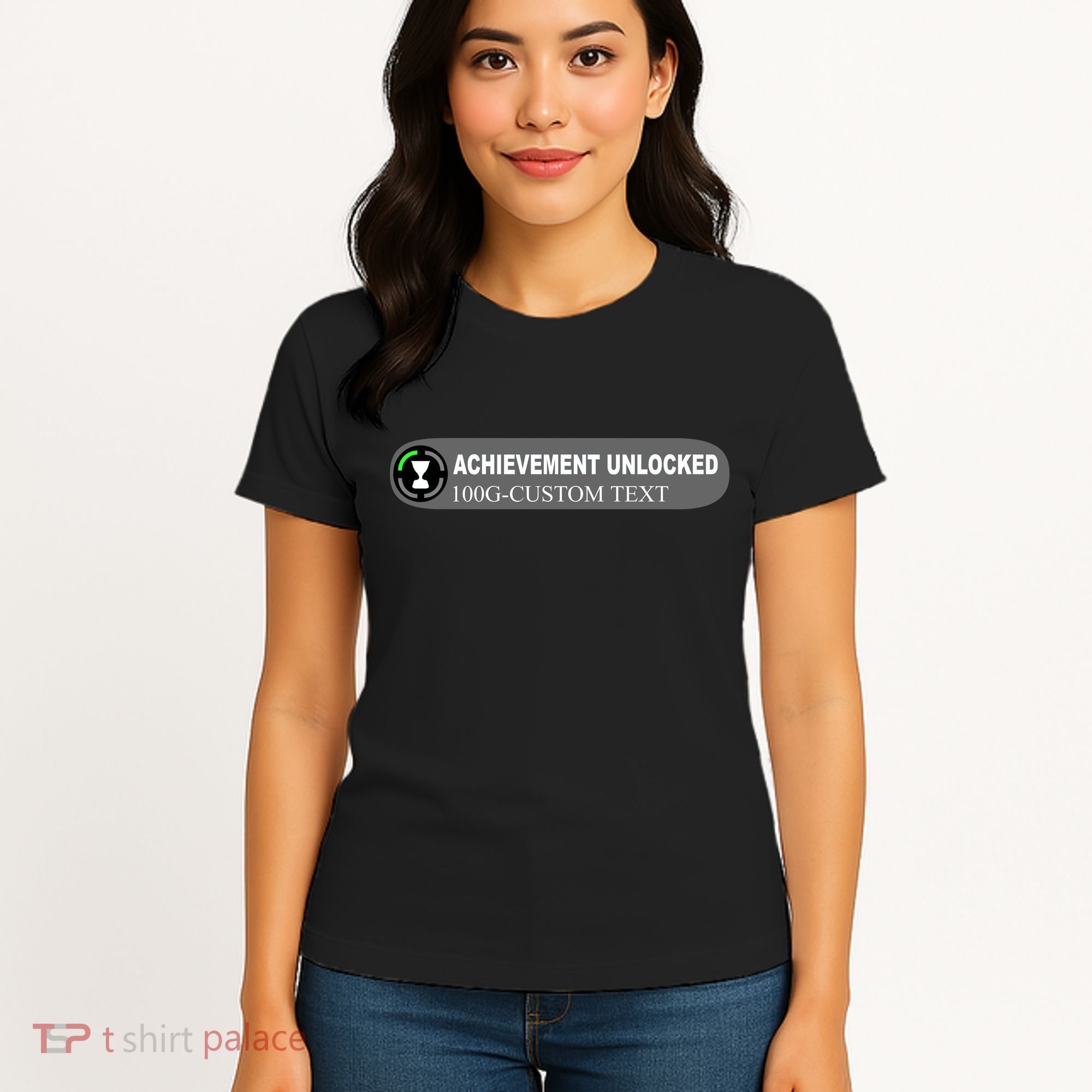 Achievement Unlocked Custom Personalize Text Women's T-Shirt