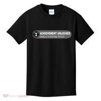 Achievement Unlocked Custom Personalize Text Kids T-Shirt thumb 0