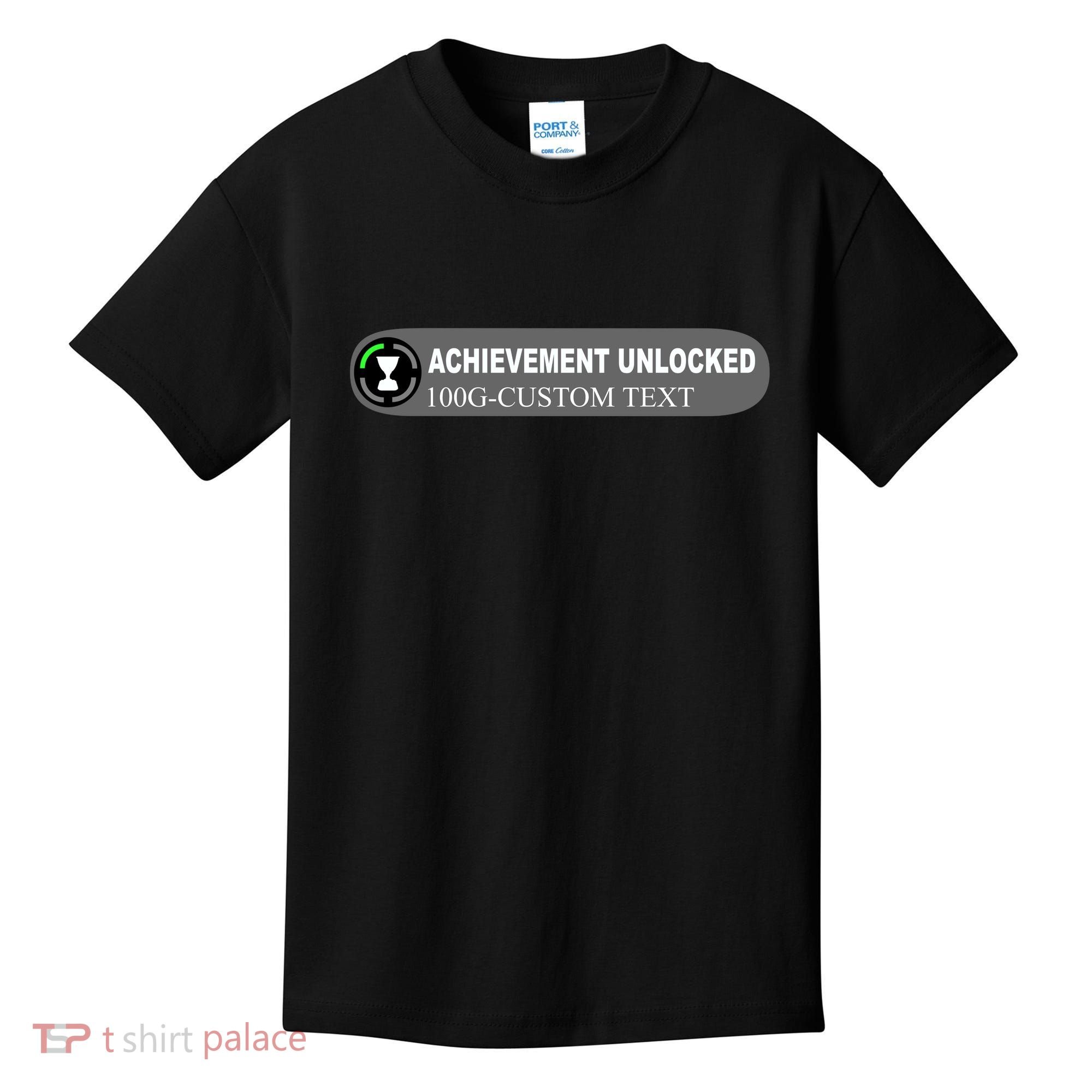 Achievement Unlocked Custom Personalize Text Kids T-Shirt