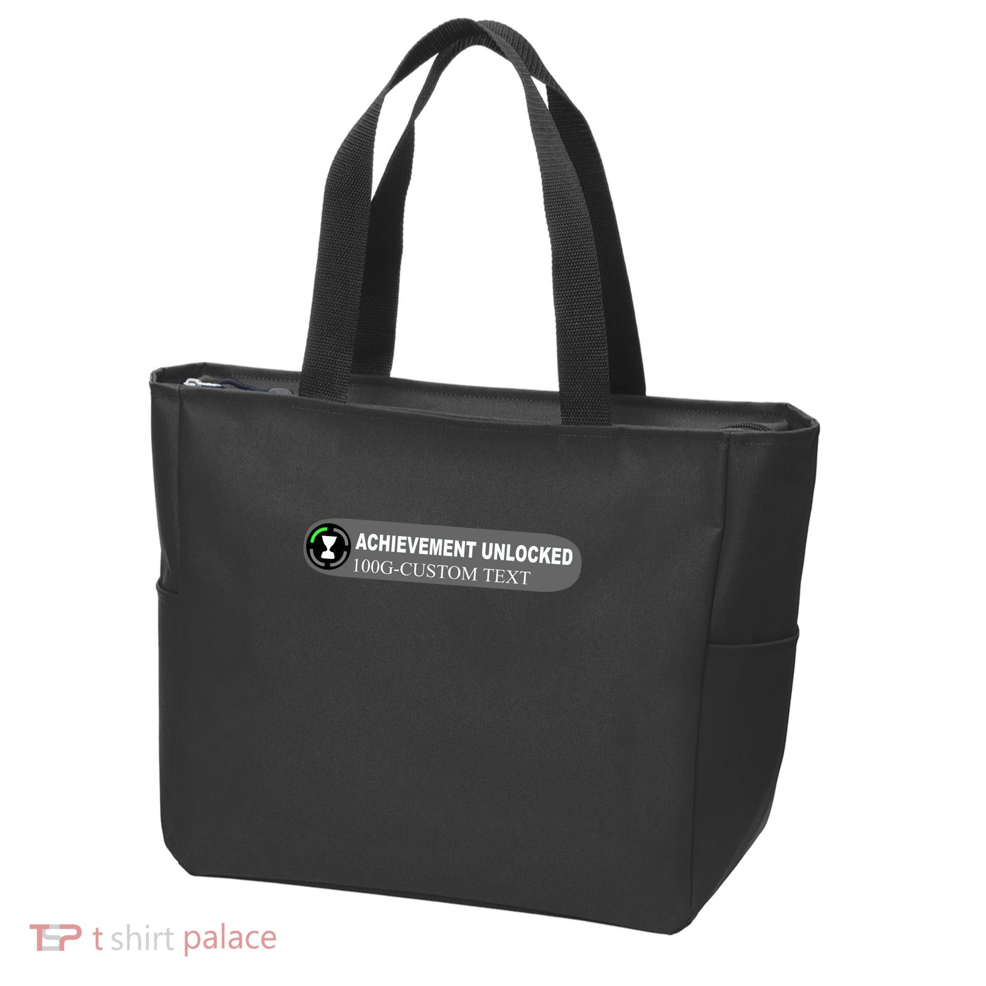 Achievement Unlocked Custom Personalize Text Tote Bag