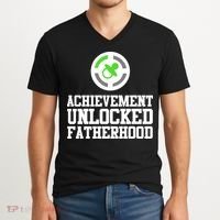 Achievement Unlocked Fatherhood V-Neck T-Shirt thumb 2