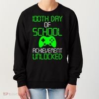 Achievement Unlocked Funny 100th Day Of School Women's Sweatshirt thumb 0