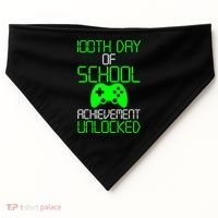 Achievement Unlocked Funny 100th Day Of School USA-Made Doggie Bandana thumb 0